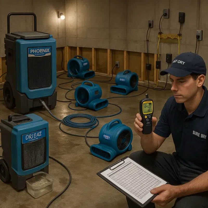 Structural Drying and Dehumidification process in Taylor, MI